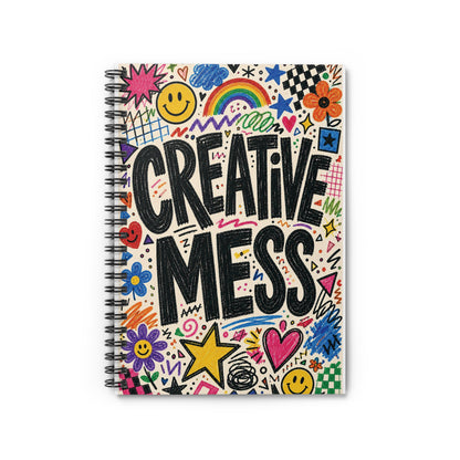 Creative Mess Spiral Notebook | Ruled Journal, Doodle Art Cover