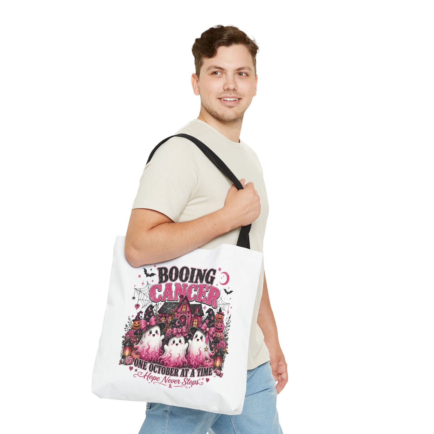 Booing Cancer Halloween ghosts design Tote | One October at a Time