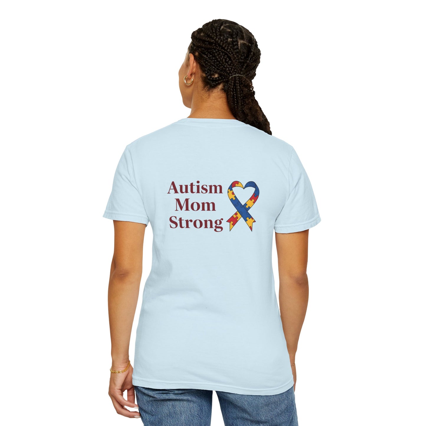 Autism Mom Strong T-shirt | Autism Awareness Puzzle Ribbon