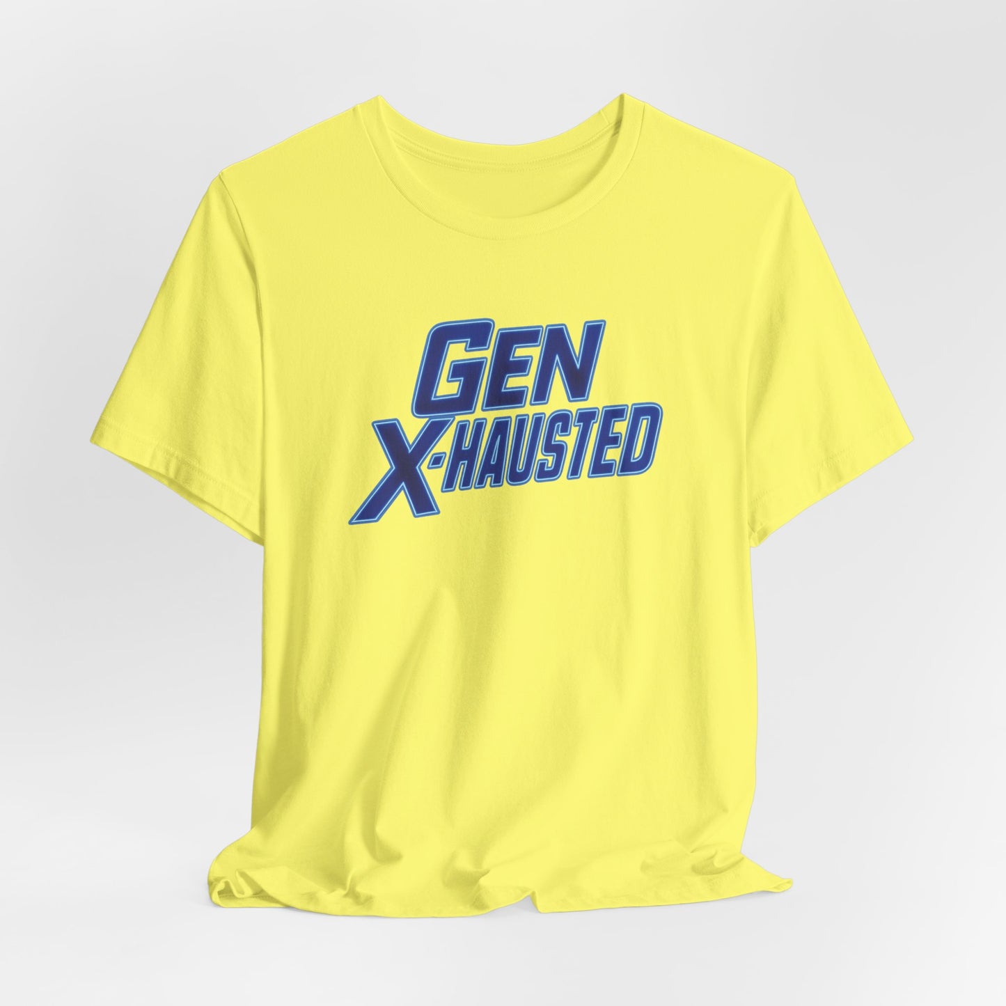 Gen X-Hausted Unisex Tee - Retro Humor Tee, Gift for Gen X, Casual Wear, Trendy Graphic Shirt, Unique Meme Apparel