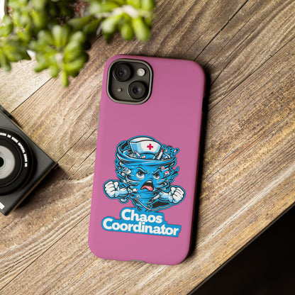 Chaos Coordinator Phone Case, Fun Nurse Gift, Tough Cases for Healthcare Heroes, Unique Cell Phone Cover, Funny Medical Humor/ Pink