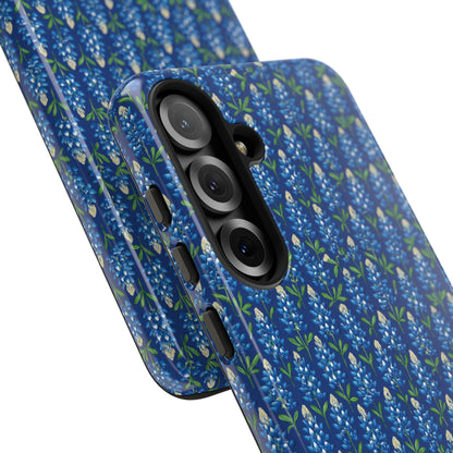 Phone Case, Texas Bluebonnet Tough Case, Navy Floral Phone Cover, Protective iPhone Case, Samsung Galaxy Case, Texas Wildflower Gift
