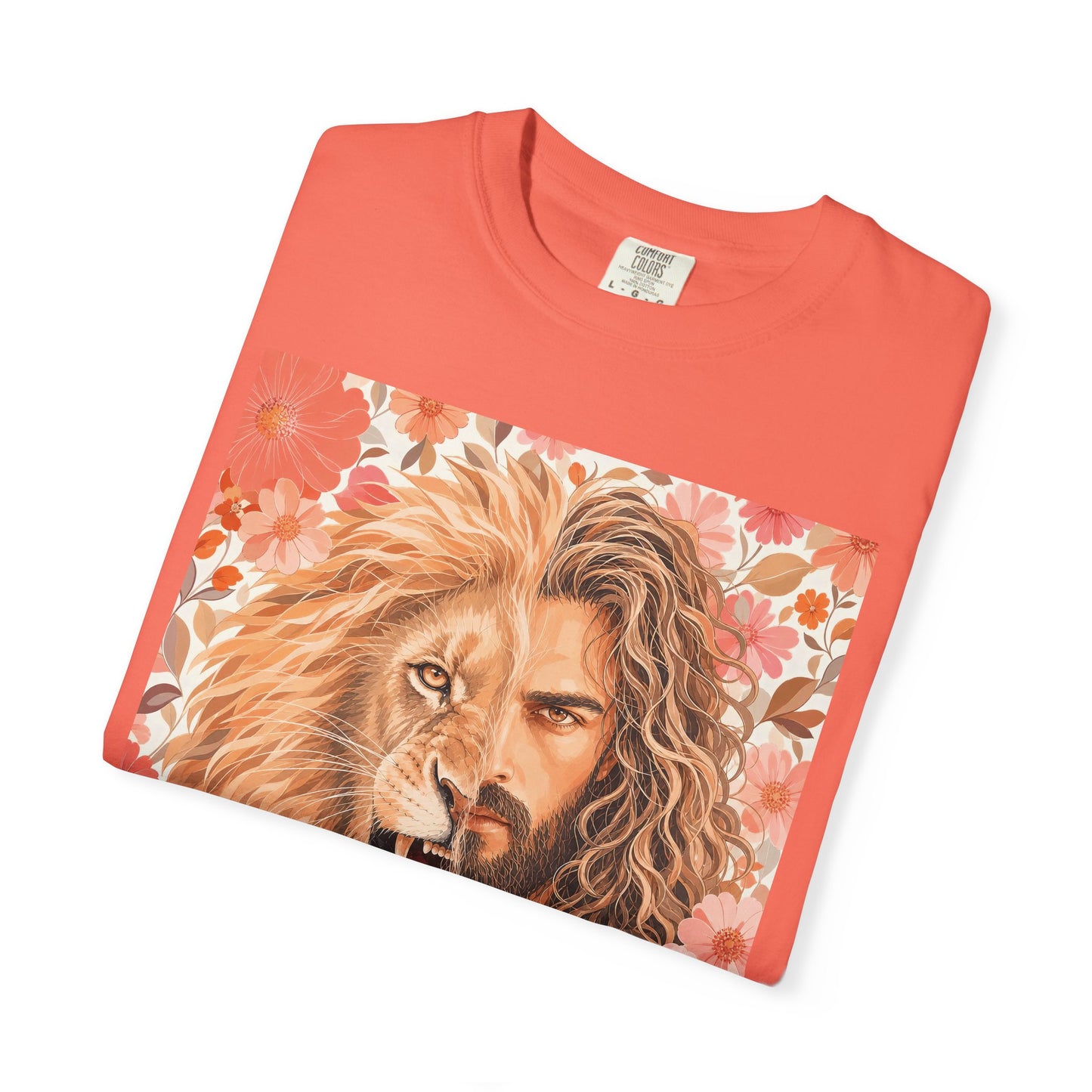 Jesus Lion of Judah split face portrait T-Shirt | Inspirational faith tee