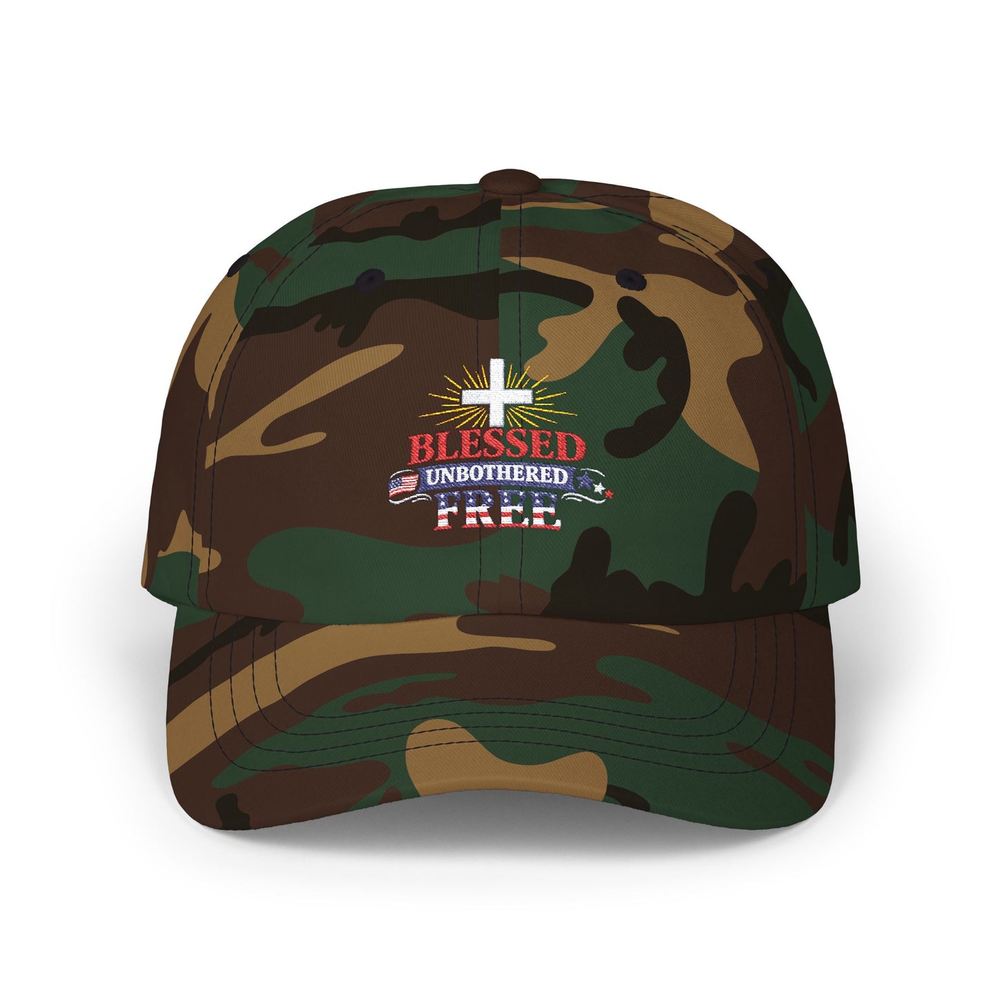 Blessed Unbothered Freedom Cap | Patriotic Faith Dad Cap