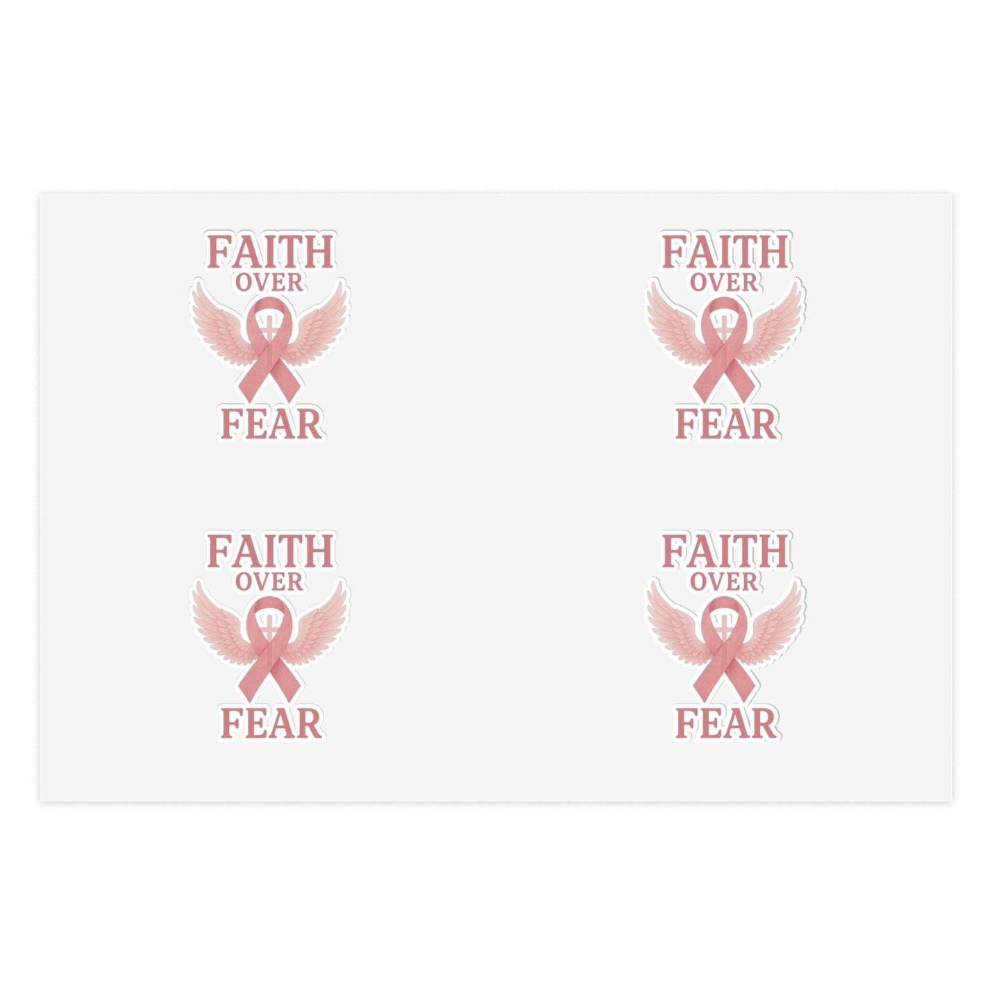 Empowering Sticker Sheets for Hope and Inspiration, Motivational Décor, Faith Over Fear, Breast Cancer Awareness
