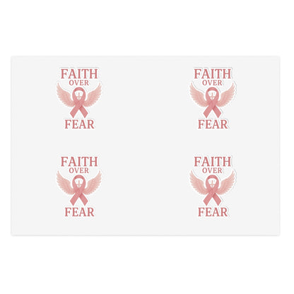 Empowering Sticker Sheets for Hope and Inspiration, Motivational Décor, Faith Over Fear, Breast Cancer Awareness