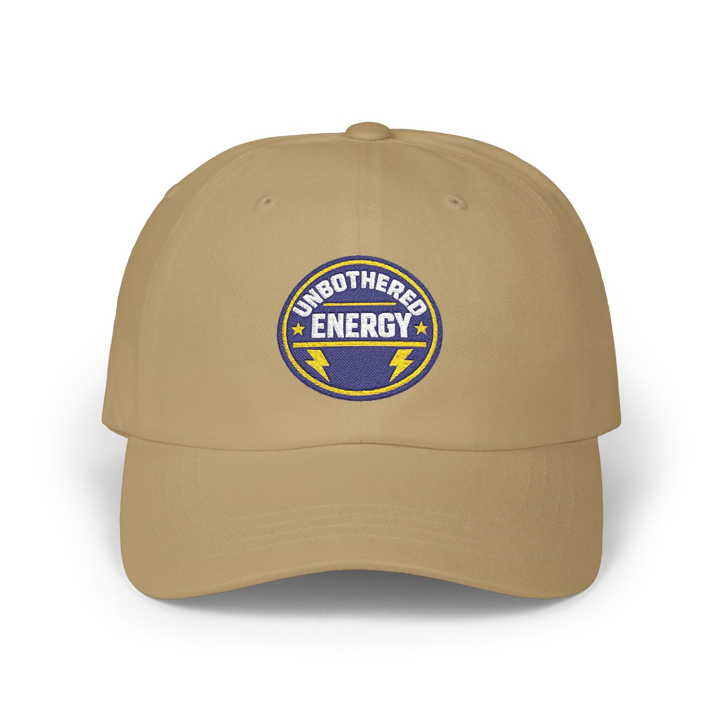 Unbothered Energy embroidered patch Classic Dad Cap | Lightning Bolt Dad Hat
