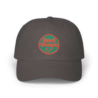 Reel Women embroidered logo Dad Cap | Baseball Hat, Fishing Theme