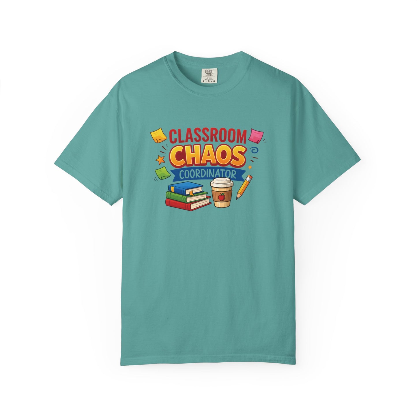 Classroom Chaos Coordinator T-shirt | Teacher Coffee Books Pencil
