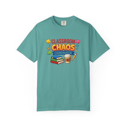Classroom Chaos Coordinator T-shirt | Teacher Coffee Books Pencil