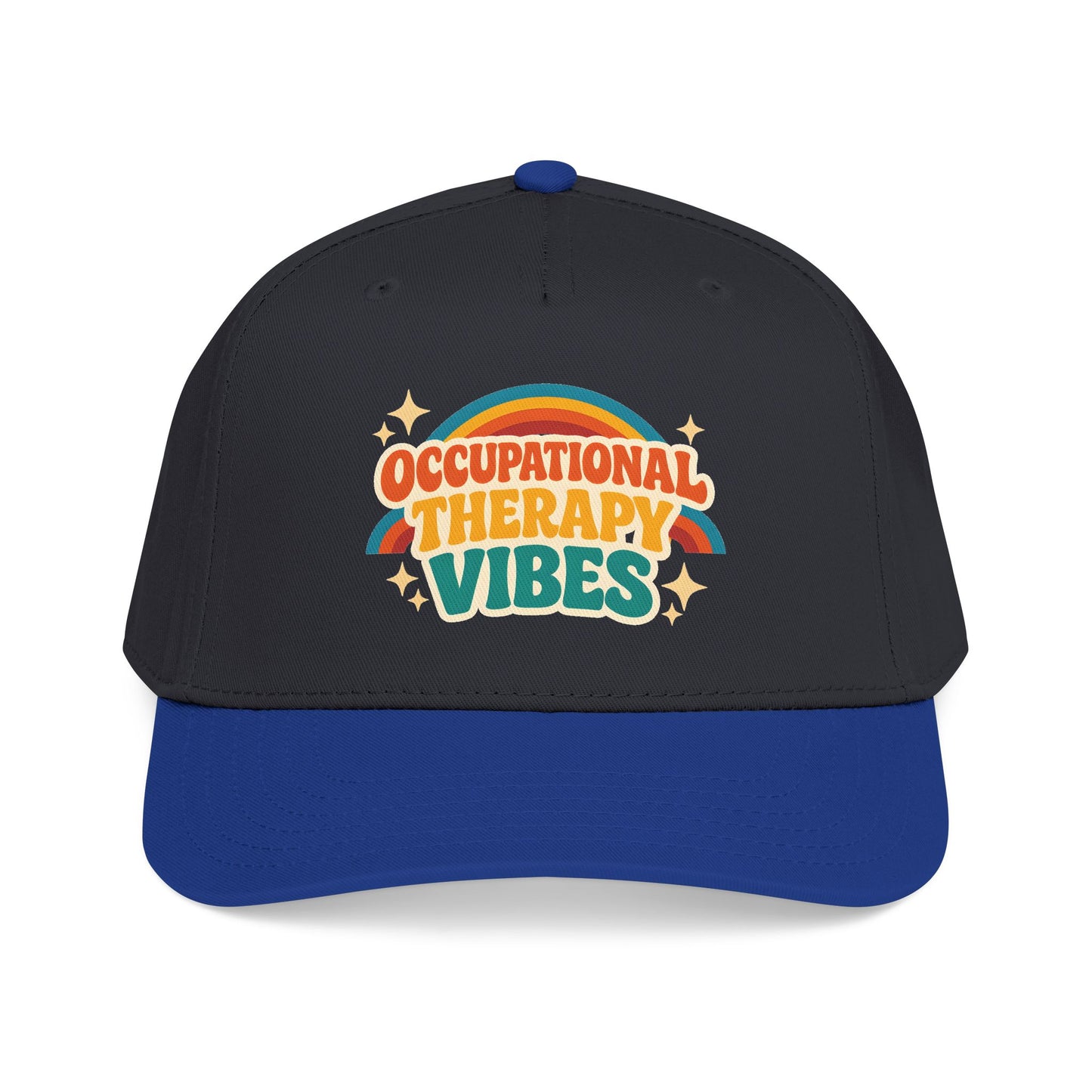 Occupational Therapy Vibes Cap | Retro Rainbow Mid Profile Baseball Cap