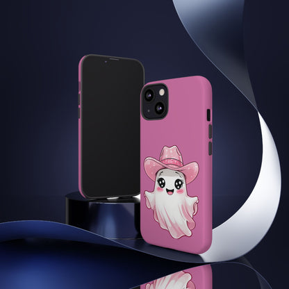 Cute Ghost Phone Case - Fun, Whimsical, Kawaii, Halloween, Gift Idea, Pink Ghost Design