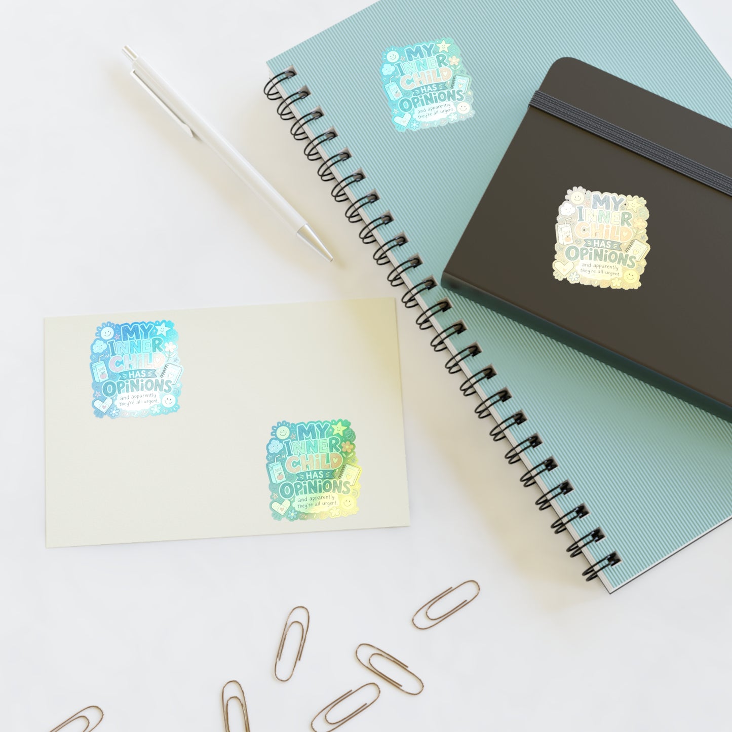 "My Inner Child Has Opinions" Capybara Sticker Sheet – Emotional Support Cute Animal Stickers