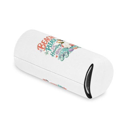 Beach Please Ghost Flamingo Can Cooler | Summer Beach Drink Sleeve