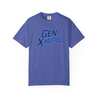 Gen X-Hausted Unisex T-shirt, Forgot Again Found Out Funny Tee, Gen X Humor Gift, Retro 80s 90s Shirt, Vintage Style Clothing