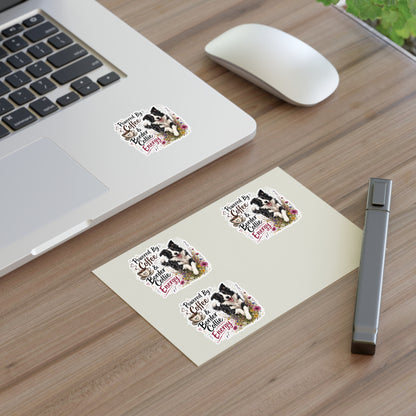 Powered by Coffee & Border Collie Energy Sticker Sheet | Dog Lover Planner Stickers