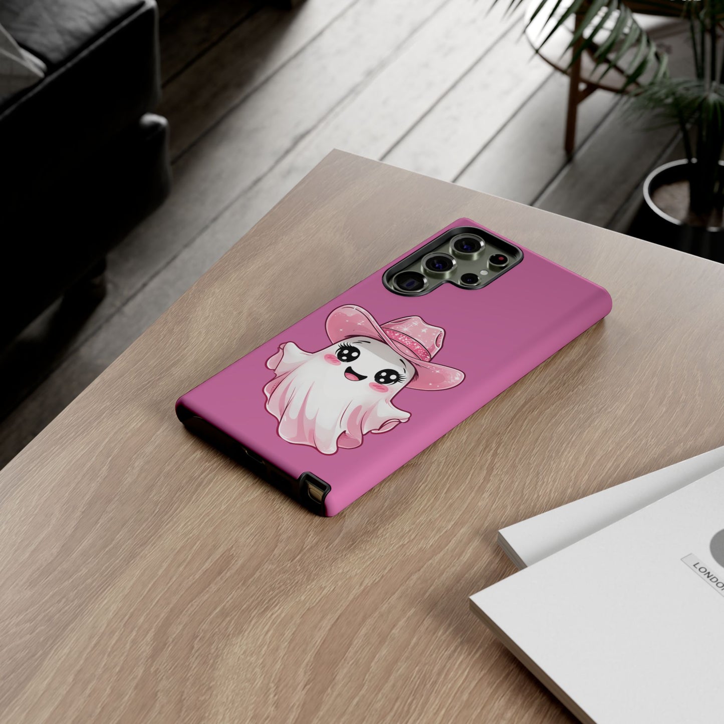 Cute Ghost Phone Case - Fun, Whimsical, Kawaii, Halloween, Gift Idea, Pink Ghost Design