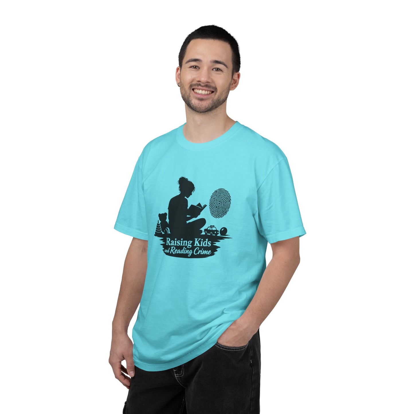 Raising Kids and Reading Crime T-shirt | Mom Reader Detective Design