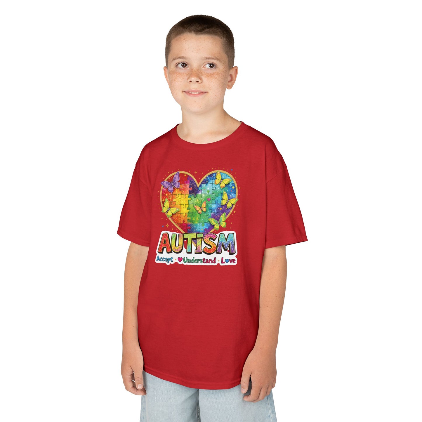 Autism Puzzle Heart Kids Tee | Accept Understand Love