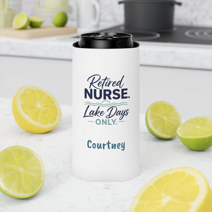 Retired Nurse Lake Days Can Cooler | Personalized