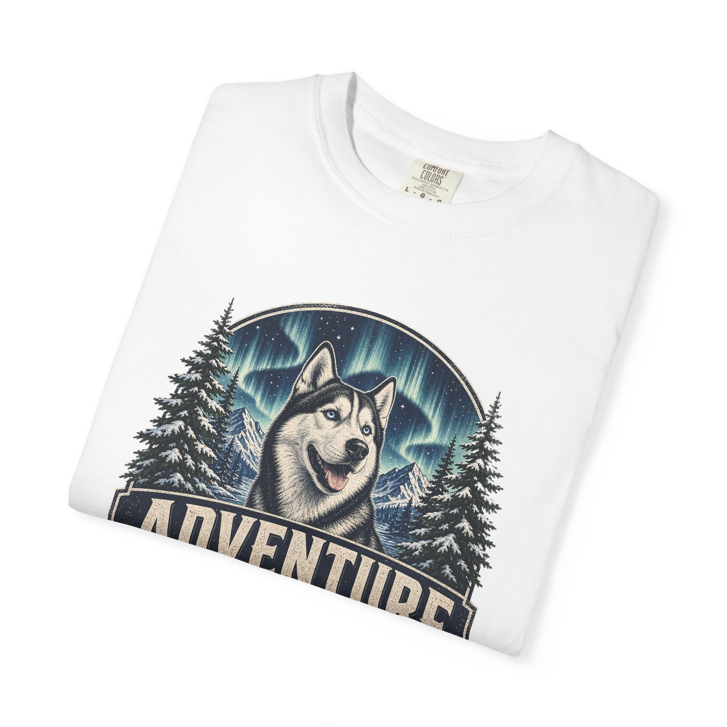 Adventure Has a Husky T-shirt | Husky Dog Graphic, Northern Lights, Outdoors