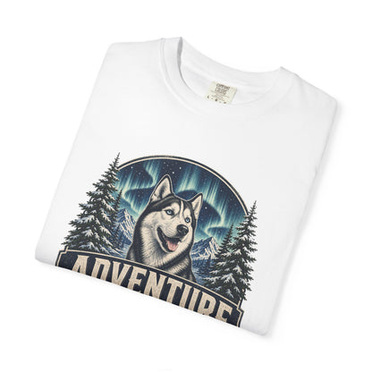 Adventure Has a Husky T-shirt | Husky Dog Graphic, Northern Lights, Outdoors