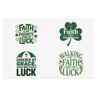 Faith Over Luck Sticker Sheet | Christian Inspirational Stickers