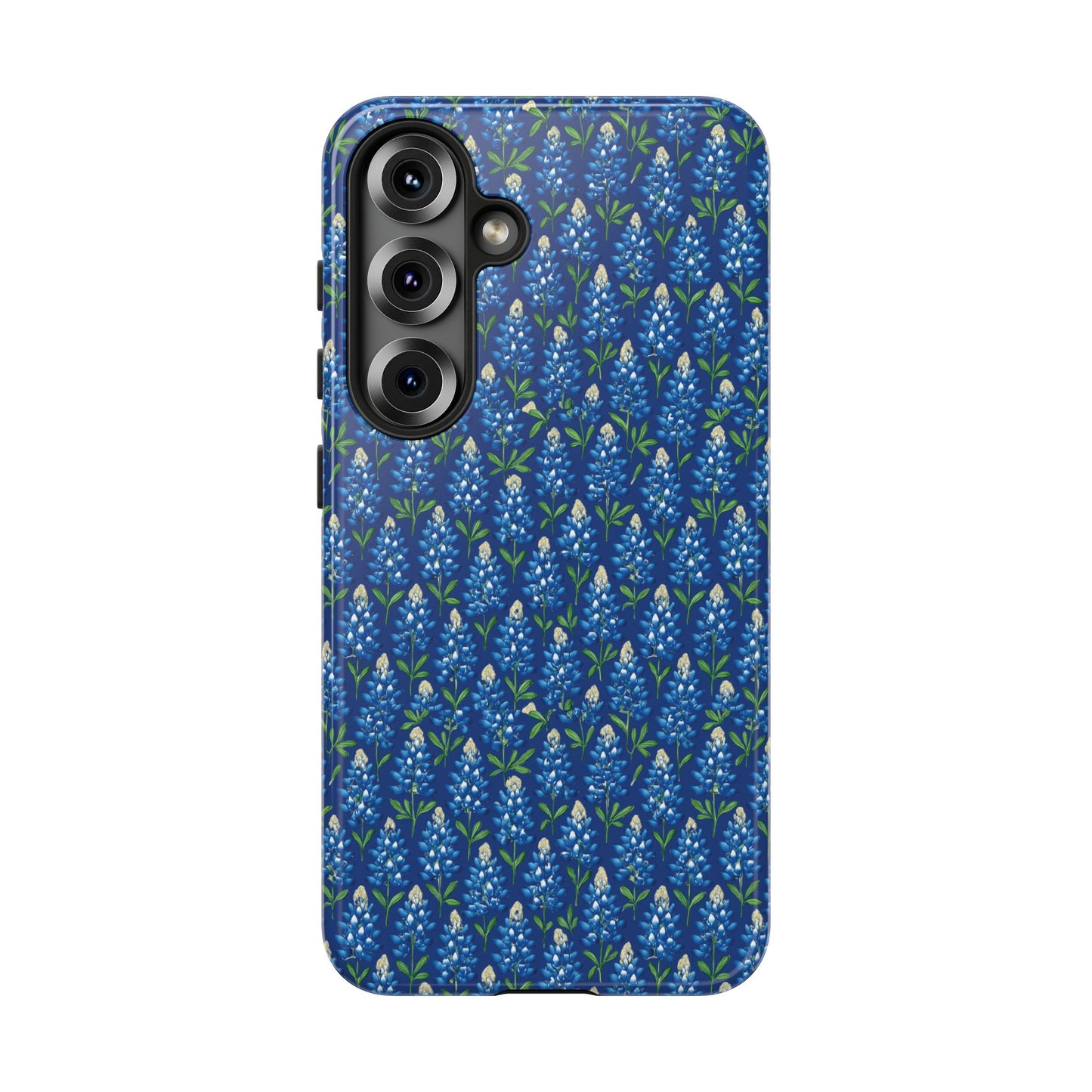 Phone Case, Texas Bluebonnet Tough Case, Navy Floral Phone Cover, Protective iPhone Case, Samsung Galaxy Case, Texas Wildflower Gift