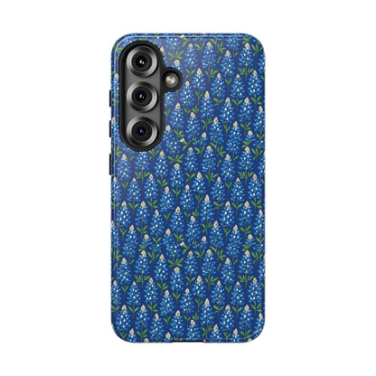 Phone Case, Texas Bluebonnet Tough Case, Navy Floral Phone Cover, Protective iPhone Case, Samsung Galaxy Case, Texas Wildflower Gift