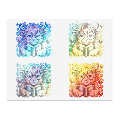 Reading Highland Cow Sticker Sheet | Cute Bookish Stickers