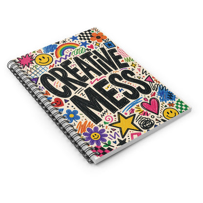 Creative Mess Spiral Notebook | Ruled Journal, Doodle Art Cover