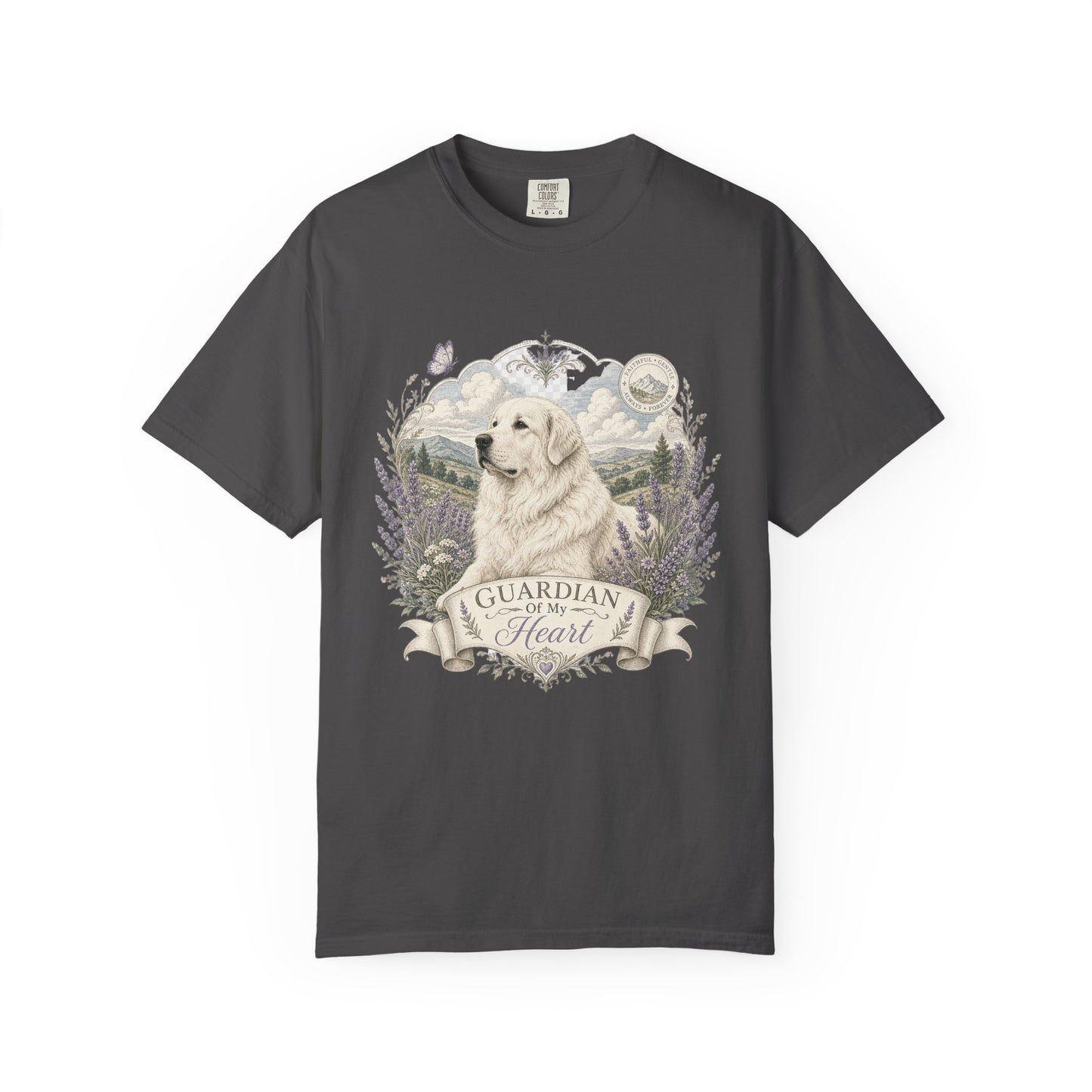 Great Pyrenees Guardian of My Heart T-Shirt | Mountain Dog Illustration