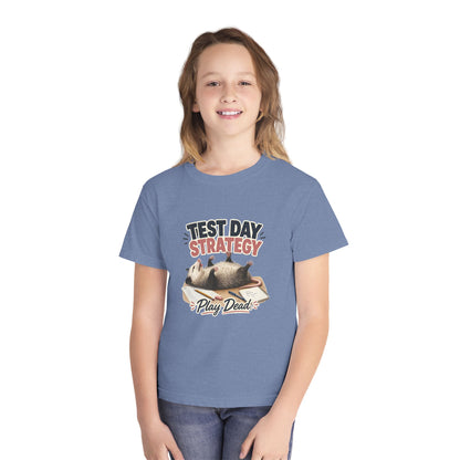 Test Day Strategy Play Dead Youth Tee | Possum Illustration, Back-to-School