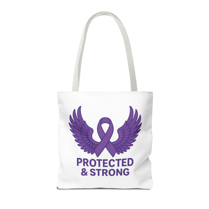 Protected and Strong Awareness Tote Bag, Eco-Friendly Shoulder Bag, Reusable Grocery Bag, Canvas Shopping Tote, Gift for Activists,