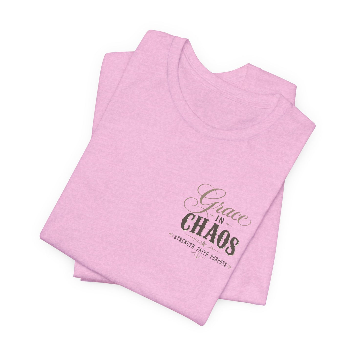 Grace in Chaos Tee | Inspirational scripture typography shirt