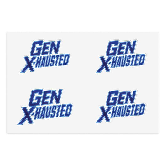 Gen X-Hausted Sticker Sheets - Quirky Office Decor, Fun Gifts, Generation X Humor, Laptop Stickers, Journal Accessories