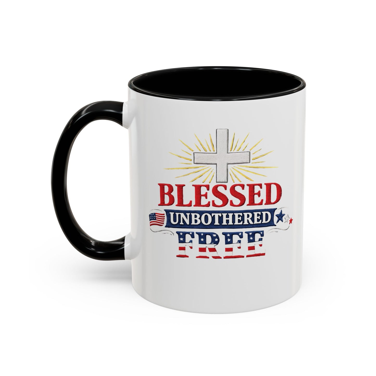 Blessed Unbothered Free, Coffee Mug | Accent Coffee Mug