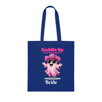 Bride's Ghostly Cotton Tote, Perfect for Bachelorette Parties, Bridal Showers, Halloween, Wedding Planning, Eco-Friendly Tote Bag