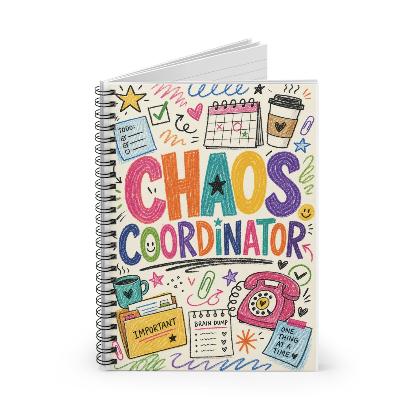 Chaos Coordinator Spiral Notebook | Ruled Line Planner Journal