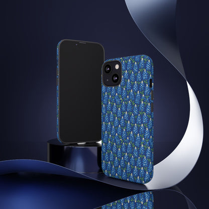 Phone Case, Texas Bluebonnet Tough Case, Navy Floral Phone Cover, Protective iPhone Case, Samsung Galaxy Case, Texas Wildflower Gift