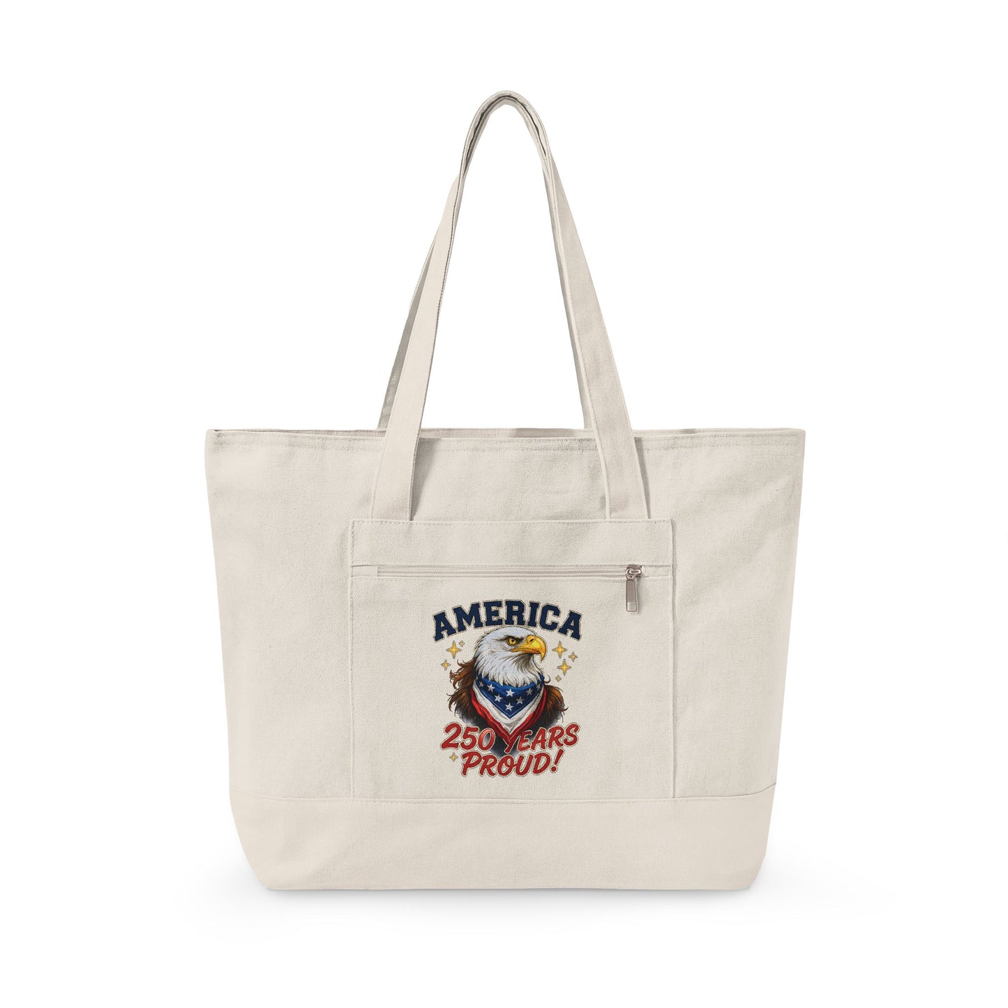 America Eagle Crest zipper tote | Canvas Tote, Patriotic Stars Stripes
