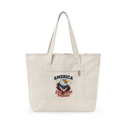 America Eagle Crest zipper tote | Canvas Tote, Patriotic Stars Stripes