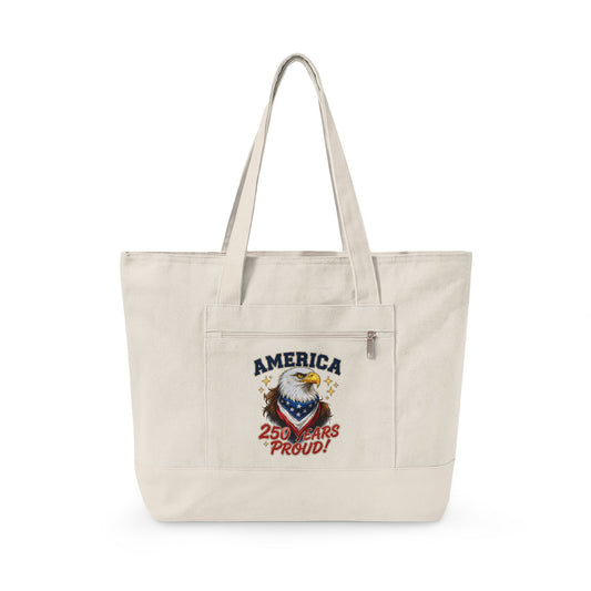 America Eagle Crest zipper tote | Canvas Tote, Patriotic Stars Stripes