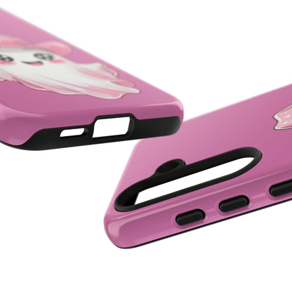 Cute Ghost Phone Case - Fun, Whimsical, Kawaii, Halloween, Gift Idea, Pink Ghost Design