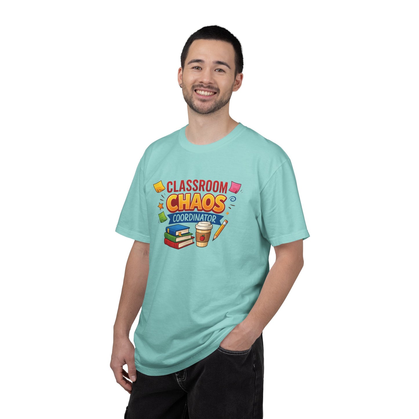 Classroom Chaos Coordinator T-shirt | Teacher Coffee Books Pencil