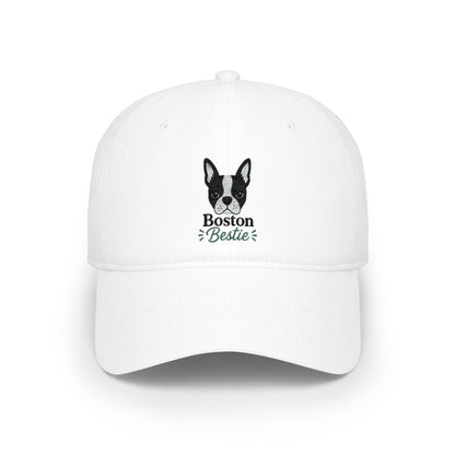 Boston Terrier Low Profile Baseball Cap — Embroidered Dog Face Hat