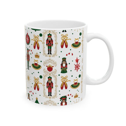 Nutcracker Pattern Mug | Christmas Holiday Ceramic Mug