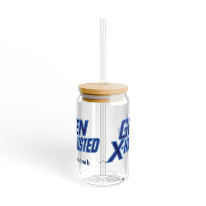 Gen X-Hausted Sipper Glass, Funny 16oz Cup for Generation X, Birthday Gift, Gen X Humor Glassware, Novelty Drinking Glass, Gift for