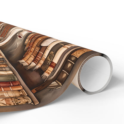 Charming Book-Themed Wrapping Paper, Ideal for Book Lovers, Gifts for Holidays, Birthdays, Literary Celebrations, Eco-Friendly Gift Wrap