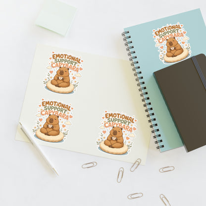 Emotional Support Capybara Sticker Sheet | 4 Cute Capybara Stickers